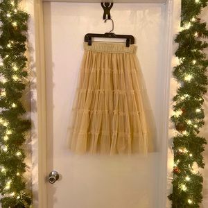 Sparkle gold netted elastic festive skirt